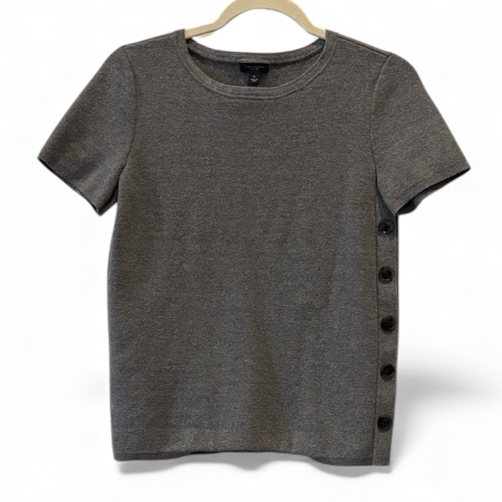 Ann Taylor Heather Gray Knit Top XS